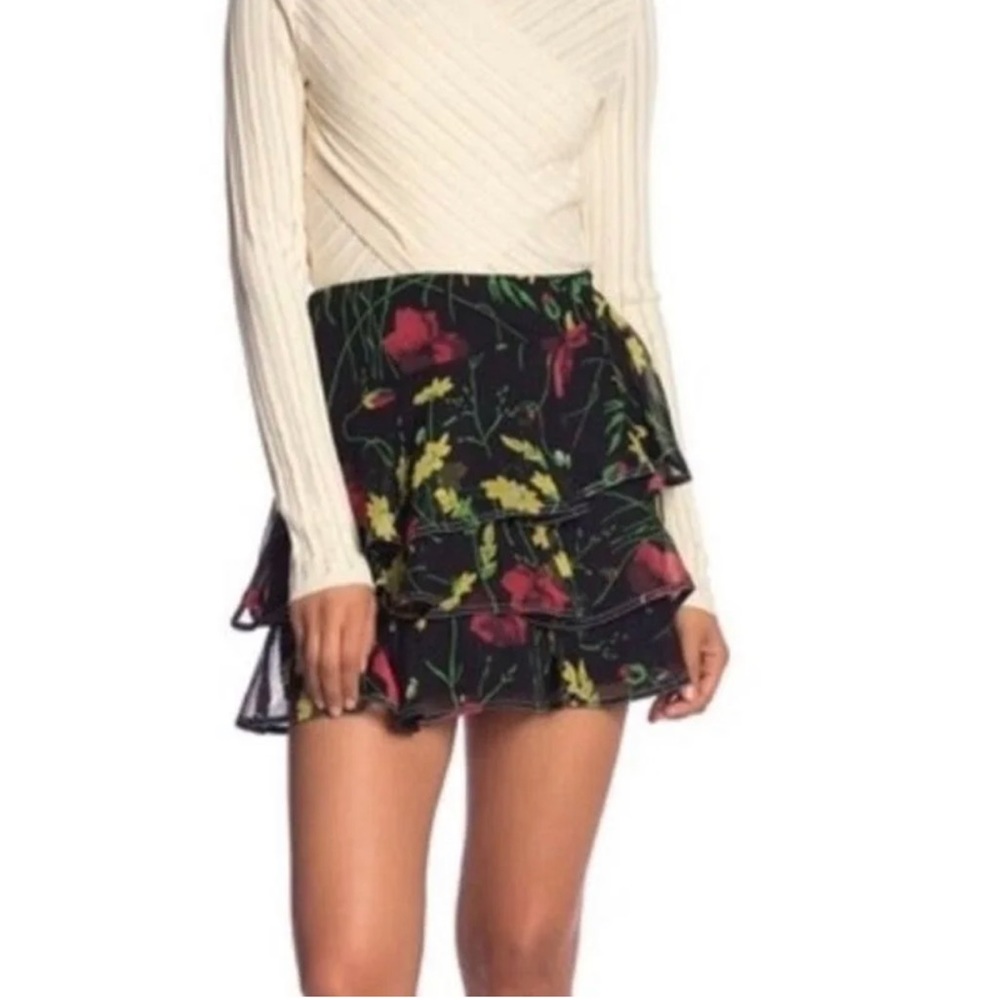 Jason Wu Grey Floral Ruffle Mini Skirt - New | Size: 2